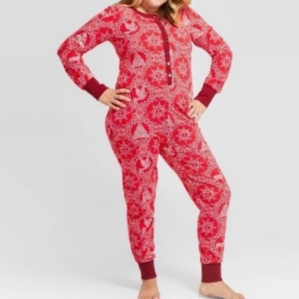 Hearth & Hand Magnolia Holiday Onesie Pajamas EUC
